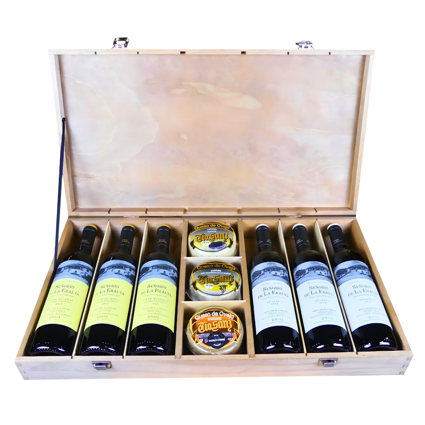 Cofre Reserva y Gran Reserva RIOJA con "Fantasías del queso"