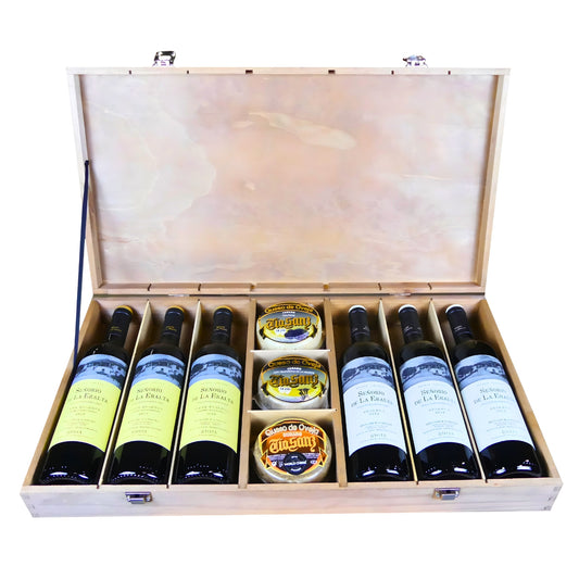 Cofre Reserva y Gran Reserva RIOJA con "Fantasías del queso"